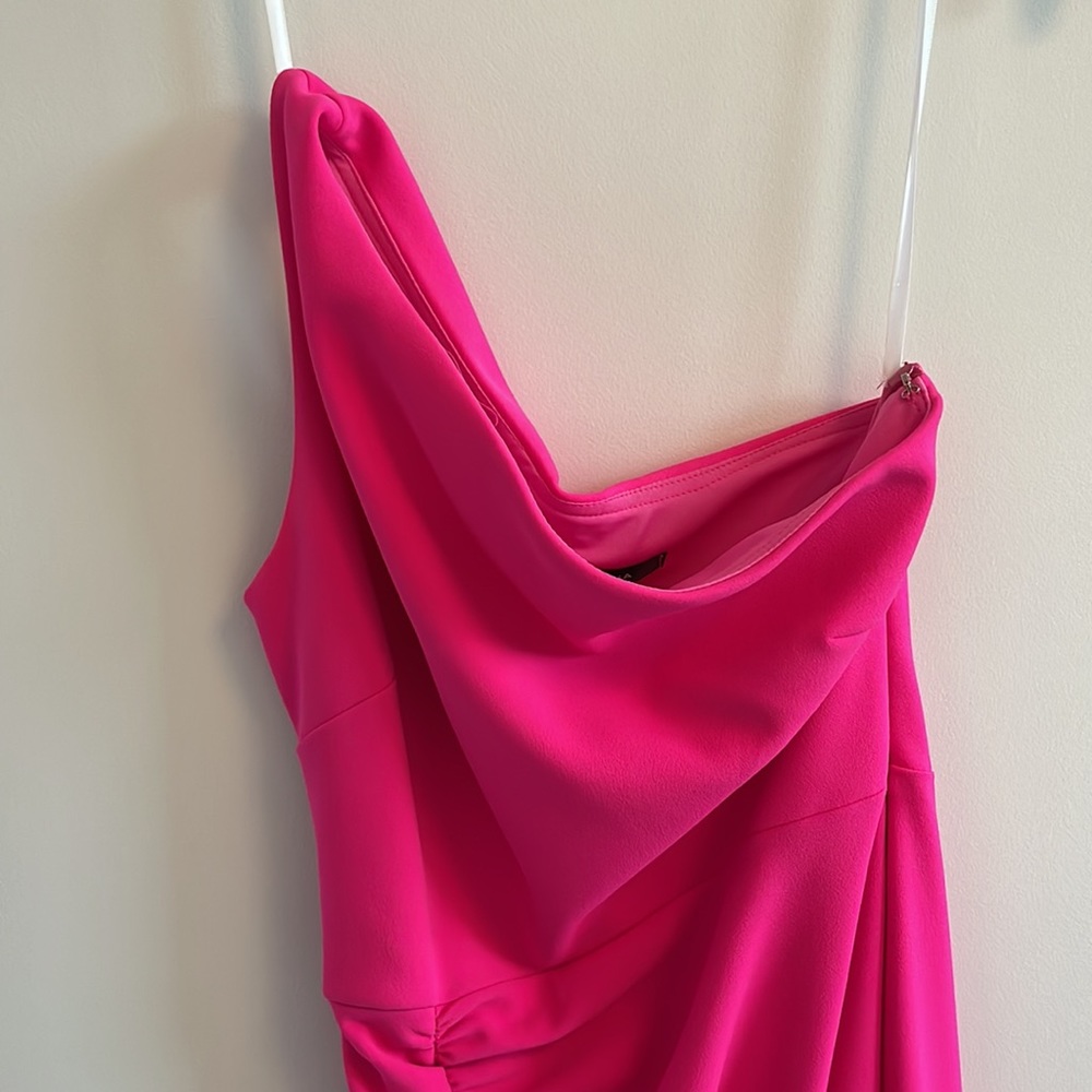 Aqua One-Shoulder Midi Dress Pink Size 0 - Picture 2 of 9